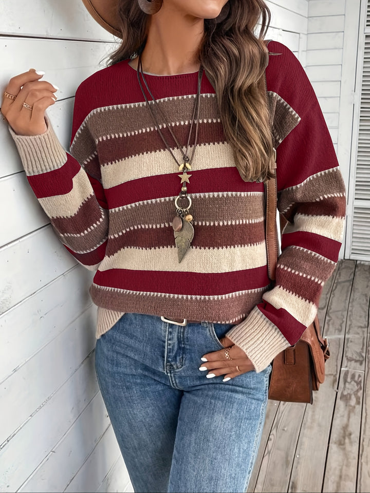 Béatrice | Pull Rayé Col Rond Coupe Ample