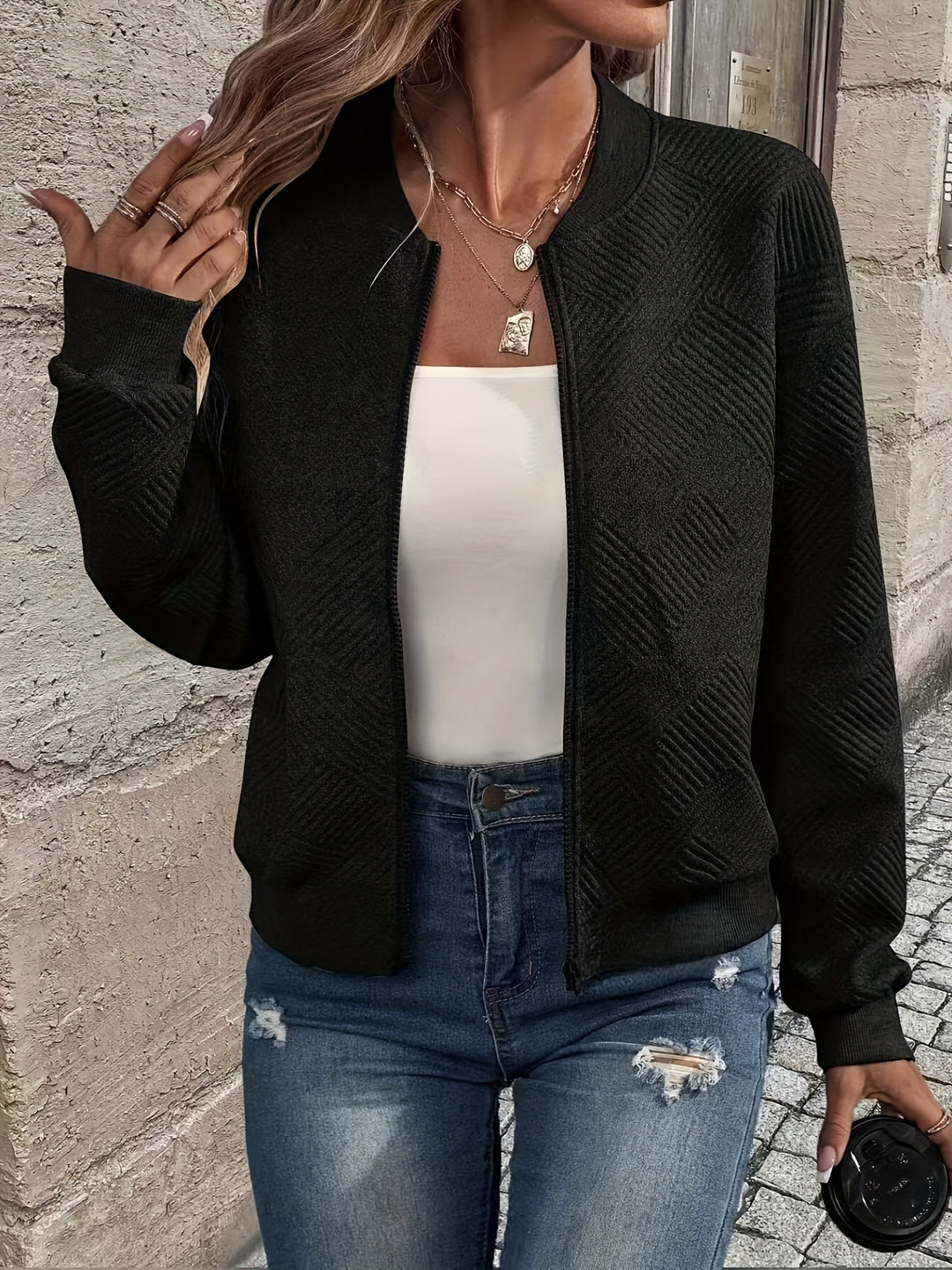 Charlotte | Veste Zippée Texturée