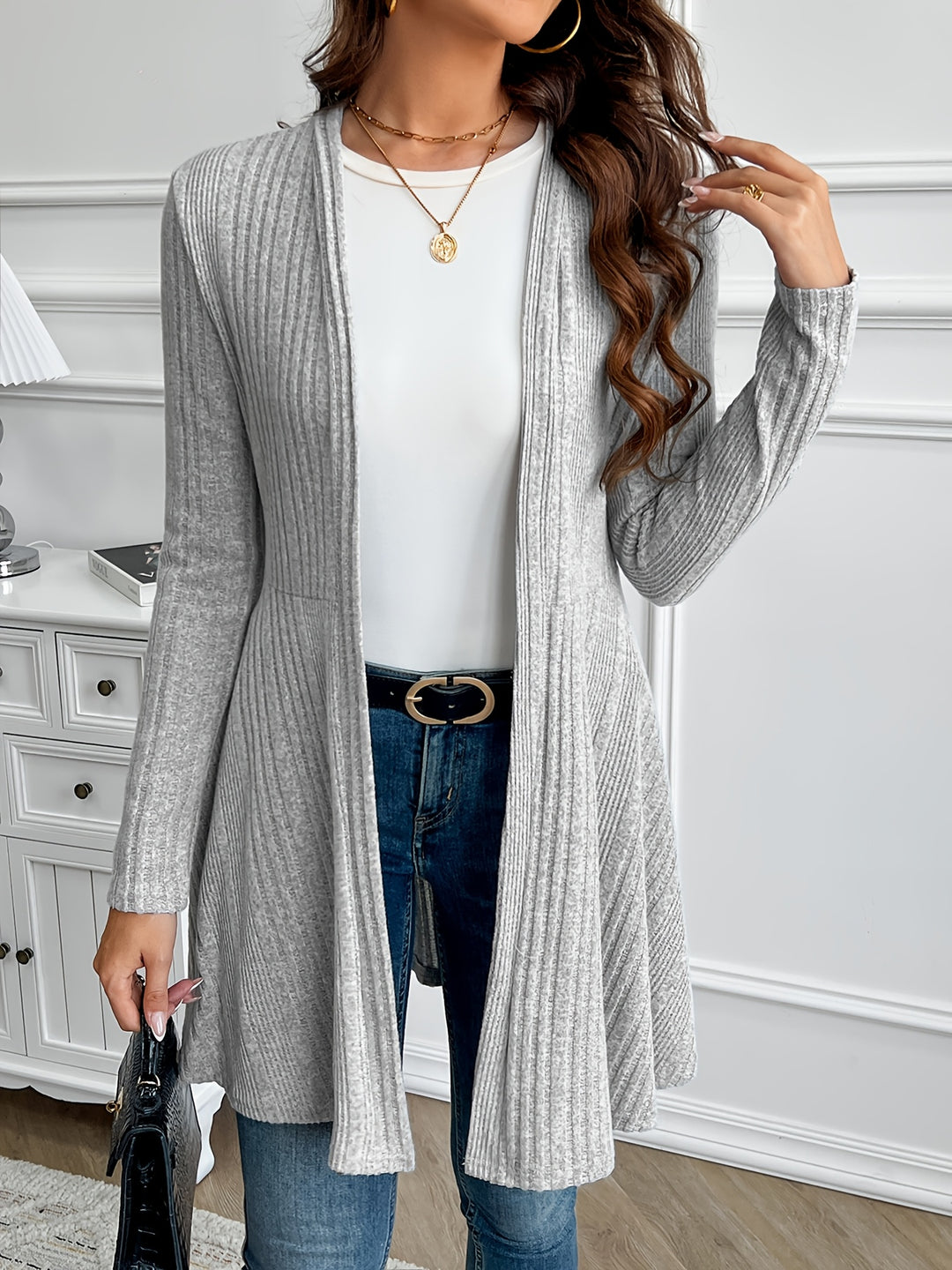 Valentine | Gilet Long Nervuré