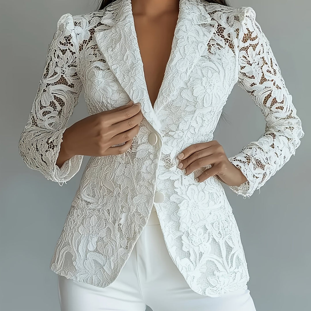 Salomé | Blazer Ajouré à Motifs Floraux