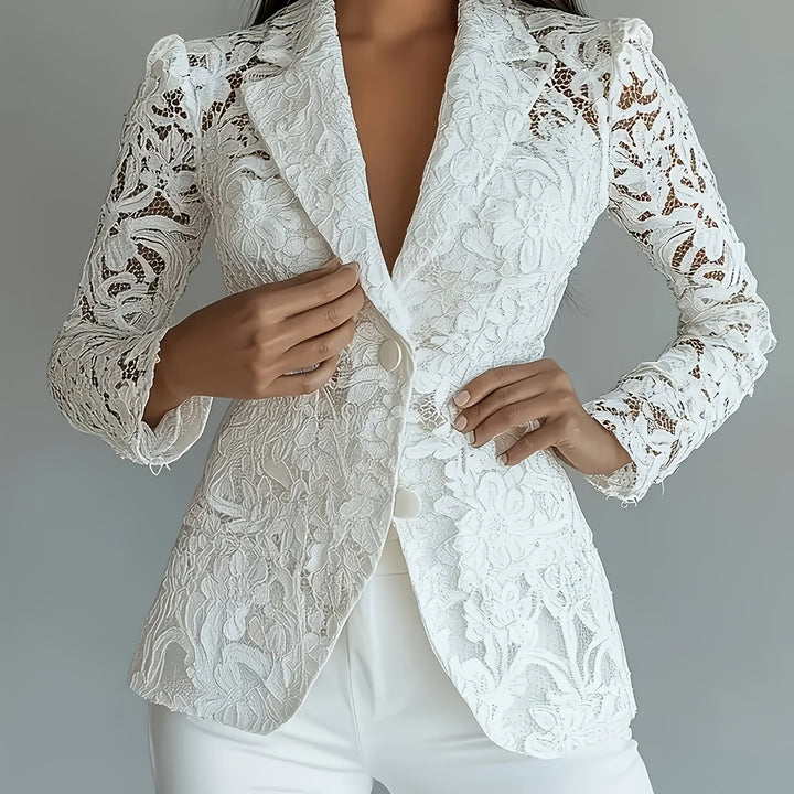 Salomé | Blazer Ajouré à Motifs Floraux