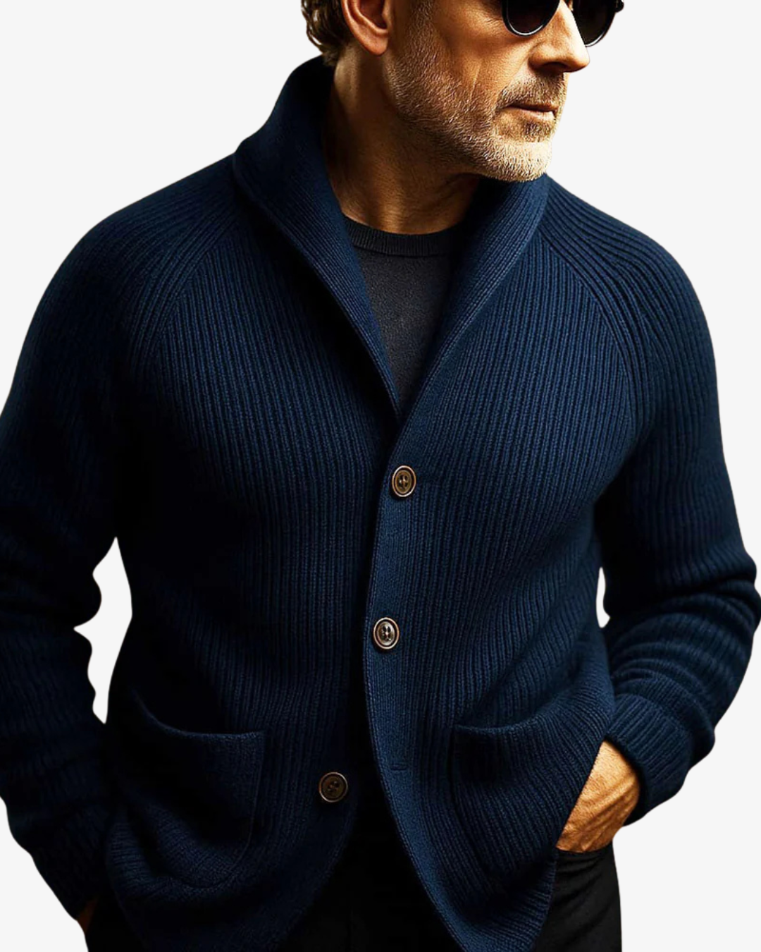 Antoine | Cardigan Boutonné à Col Montant