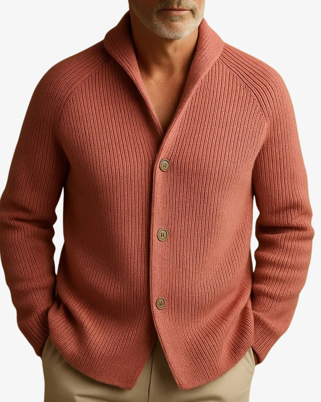 Antoine | Cardigan Boutonné à Col Montant