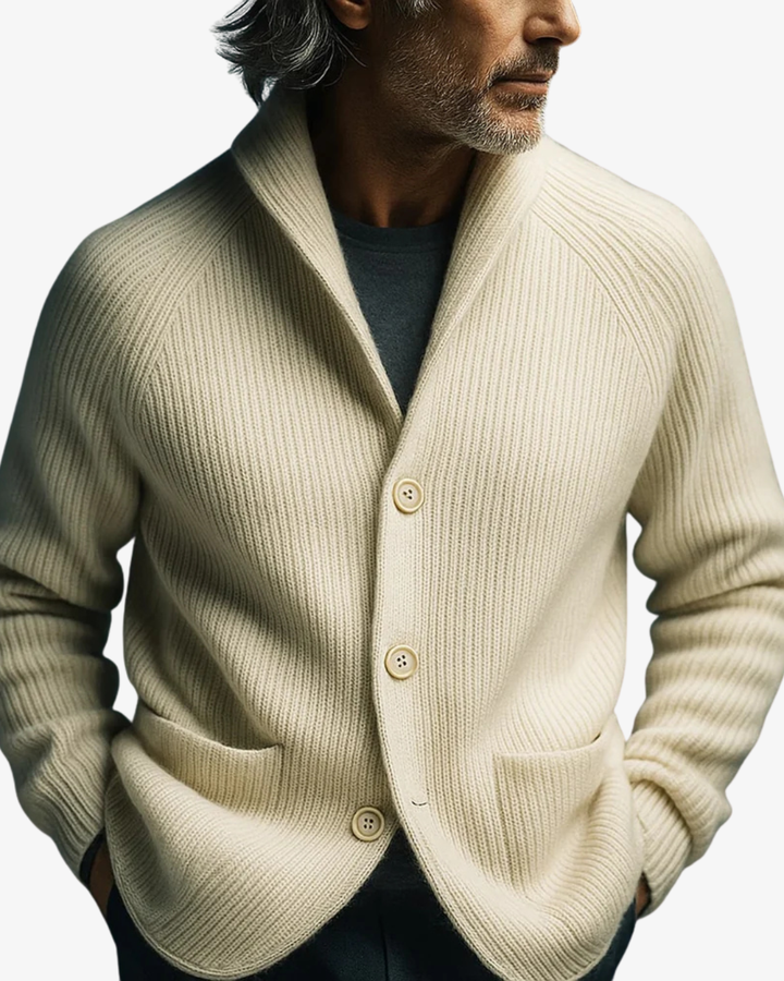 Antoine | Cardigan Boutonné à Col Montant