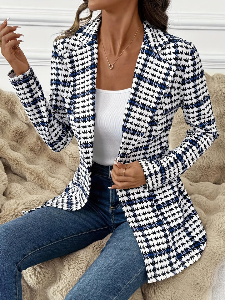Célestine | Blazer Élégant à Motif Pied-de-poule