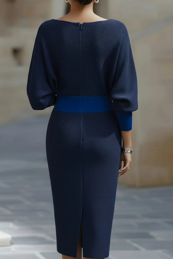 Agathe | Robe Drapée à Manches Chauve-Souris