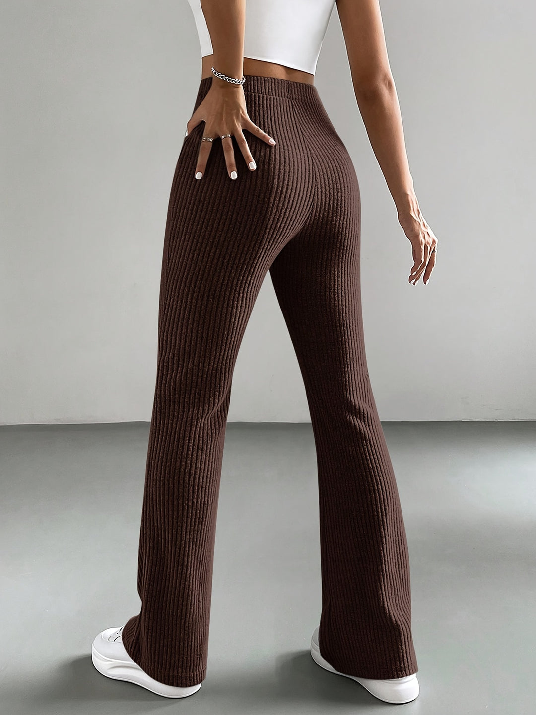 Ophélie | Pantalon Fluide Taille Haute Évasé