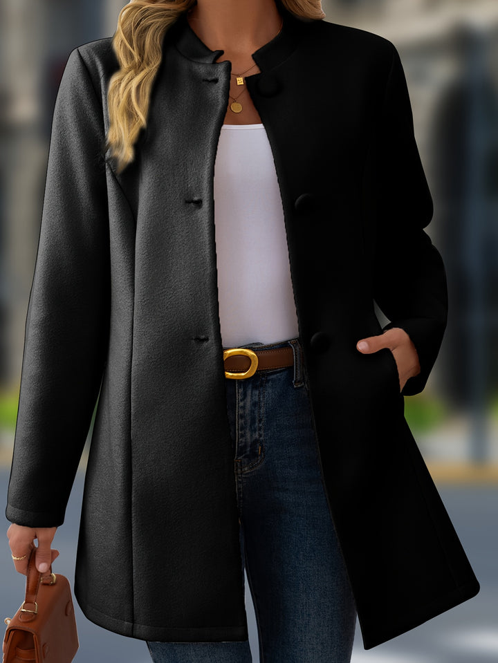 Agnès | Manteau Élégant Mi-Long à Col Montant