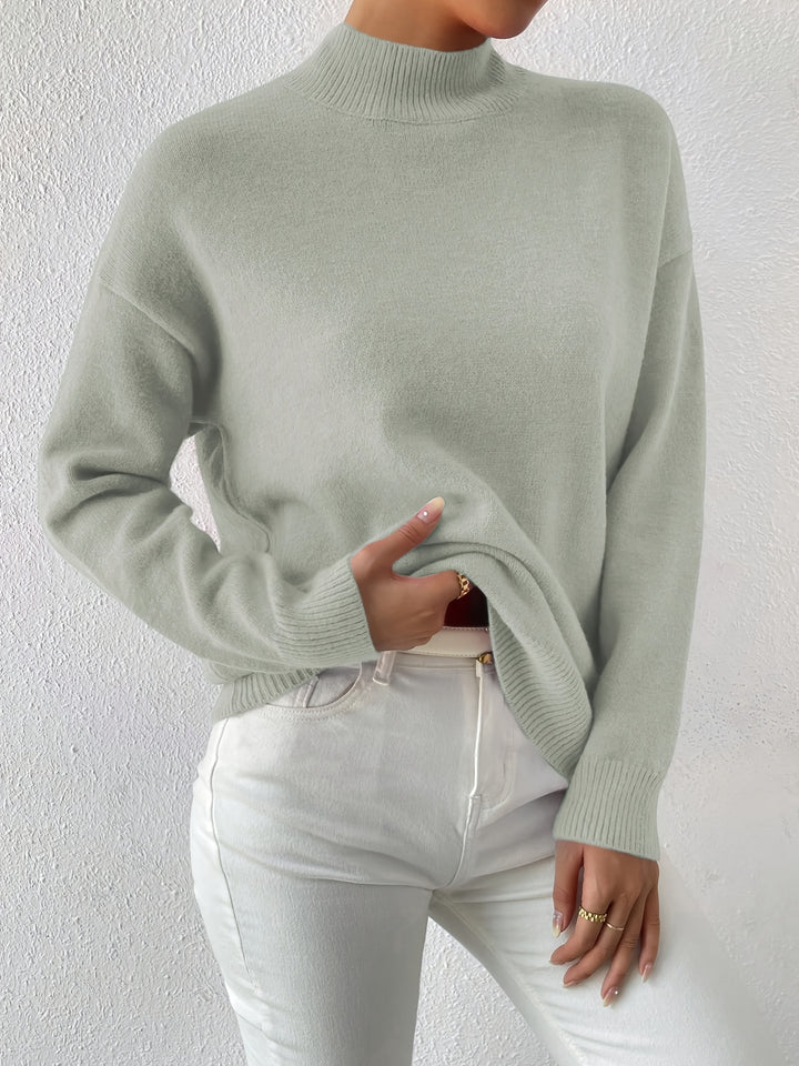 Geneviève | Pull Élégant Col Montant Épaules Tombantes