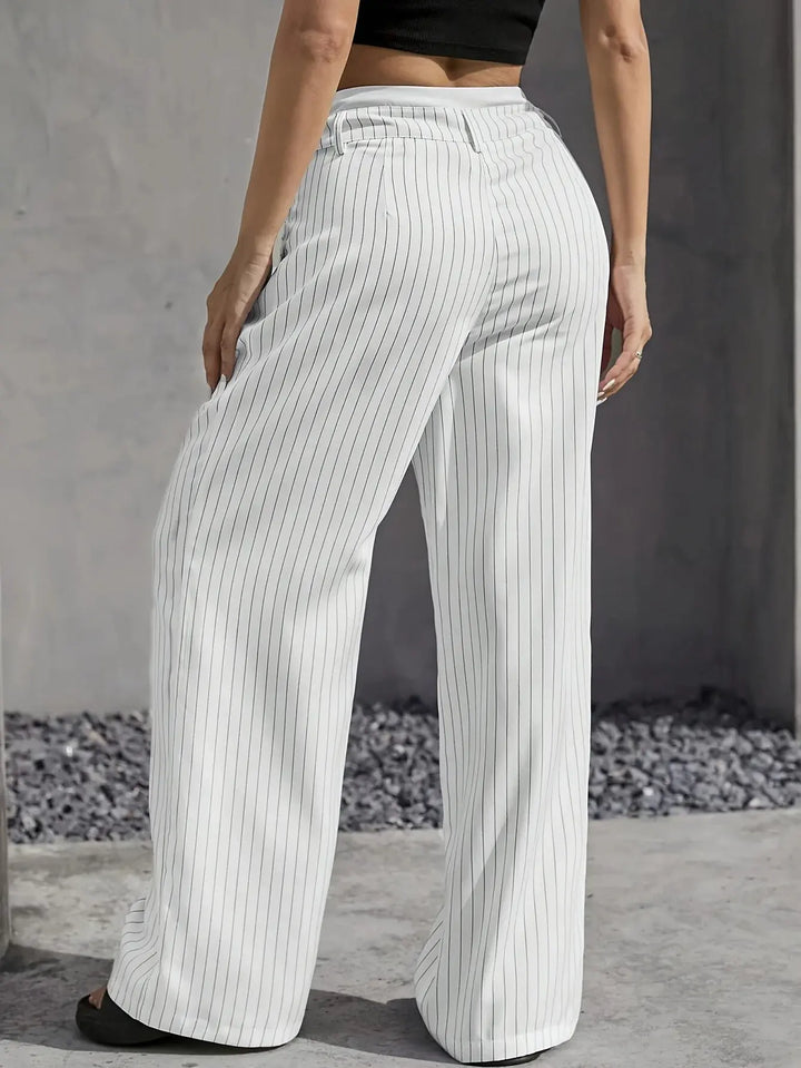 Odette | Pantalon Large à Fines Rayures