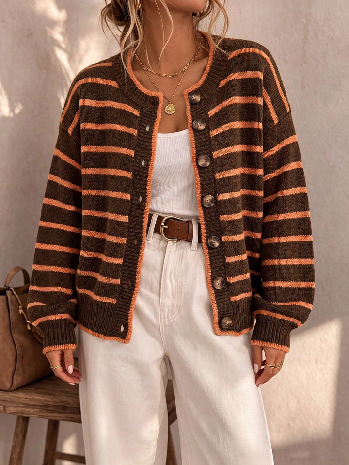 Mireille | Gilet Rayé Boutonné