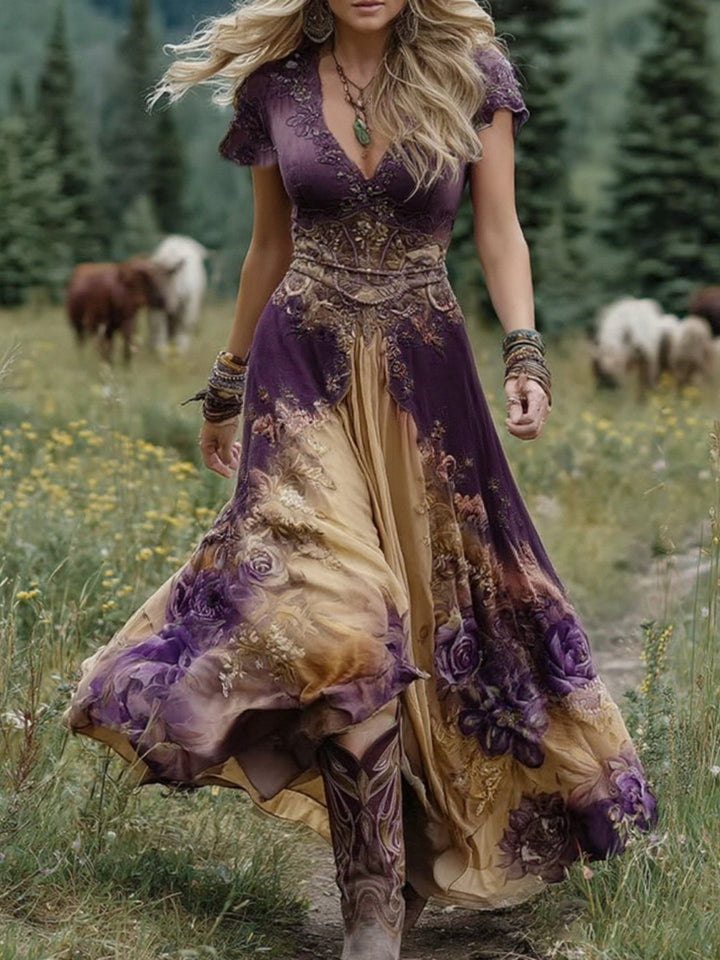 Émeline | Robe Longue à Fleurs Bohème