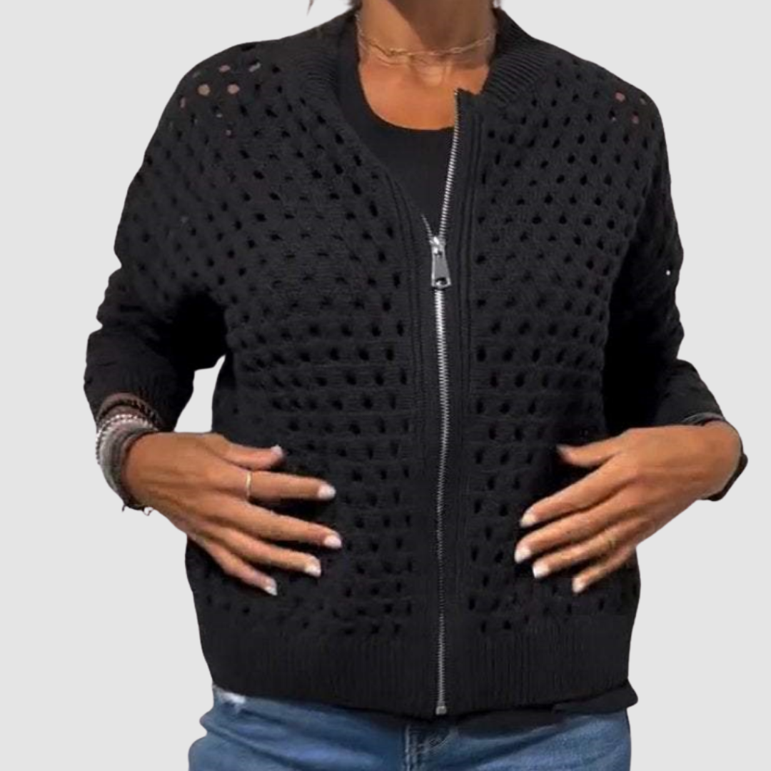 Solène | Gilet Zippé Ajouré