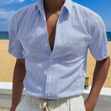 Pascal | Chemise d'Été à Rayures Manches Courtes
