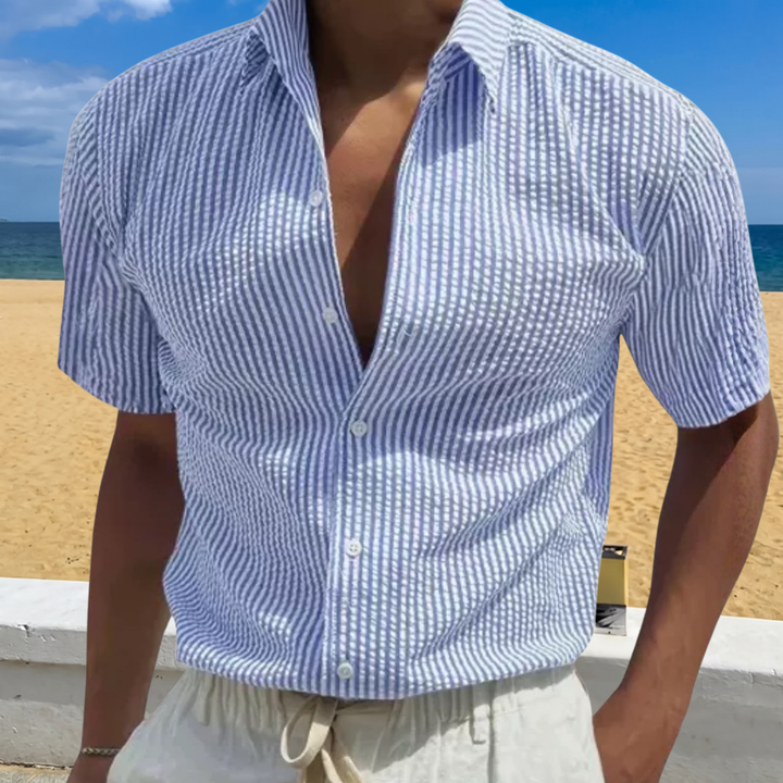 Pascal | Chemise d'Été à Rayures Manches Courtes