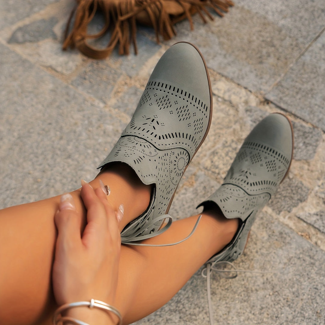 Delphine | Bottines Ajourées à Talon