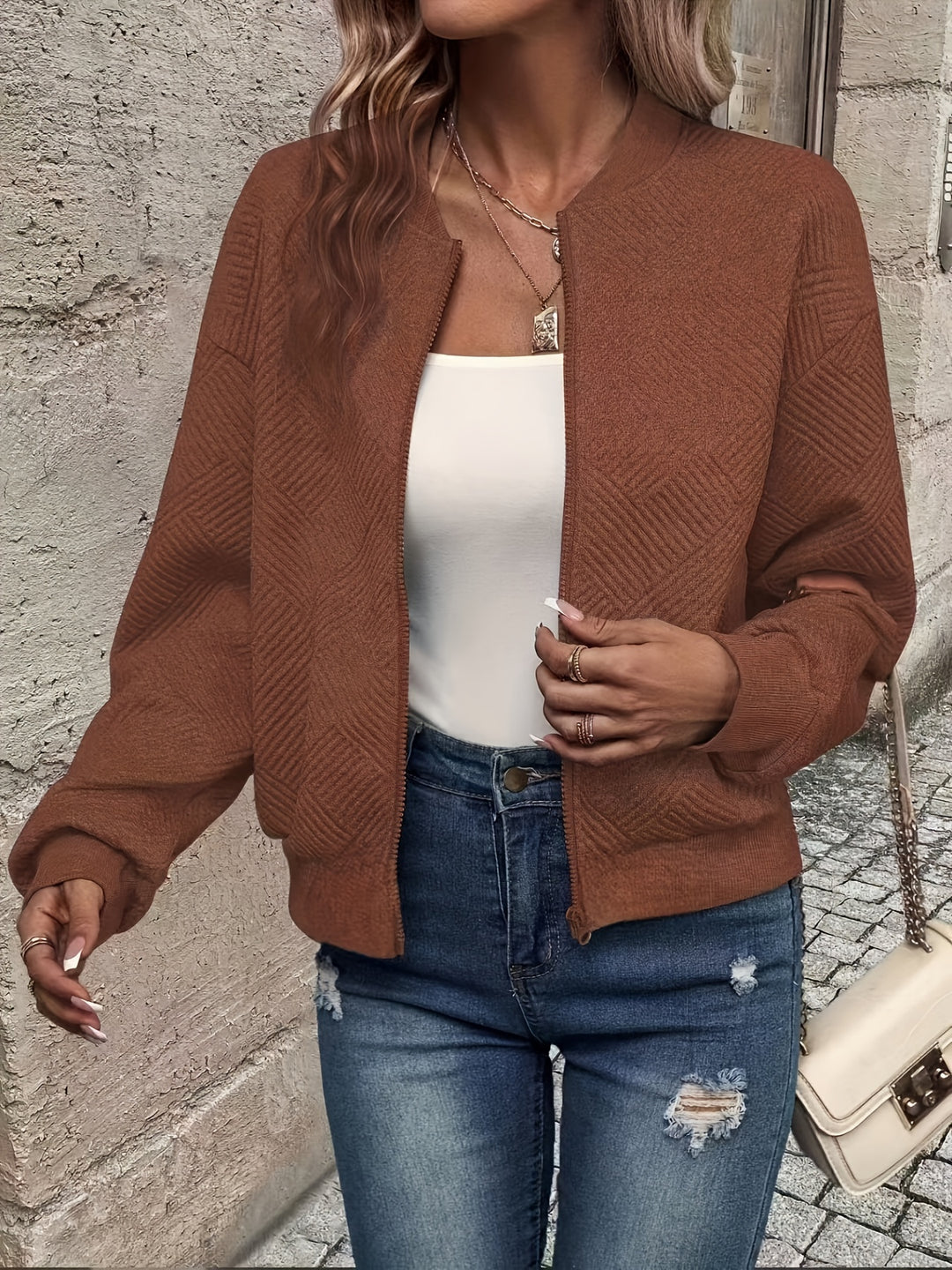 Charlotte | Veste Zippée Texturée