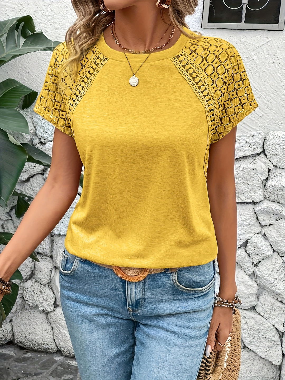 Amélie | Haut Fluide à Manches Ajourées