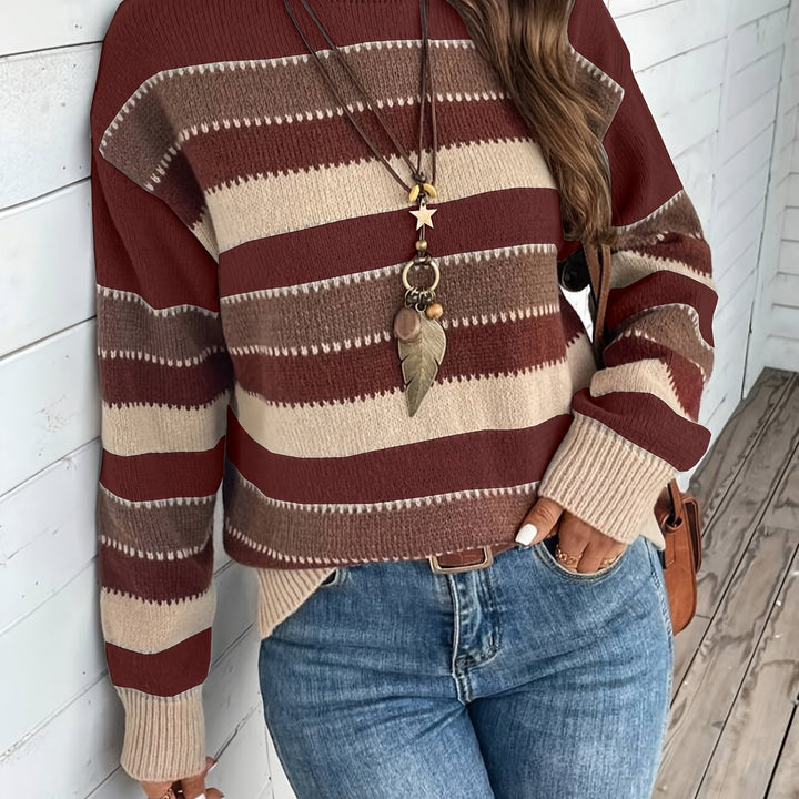 Béatrice | Pull Rayé Col Rond Coupe Ample