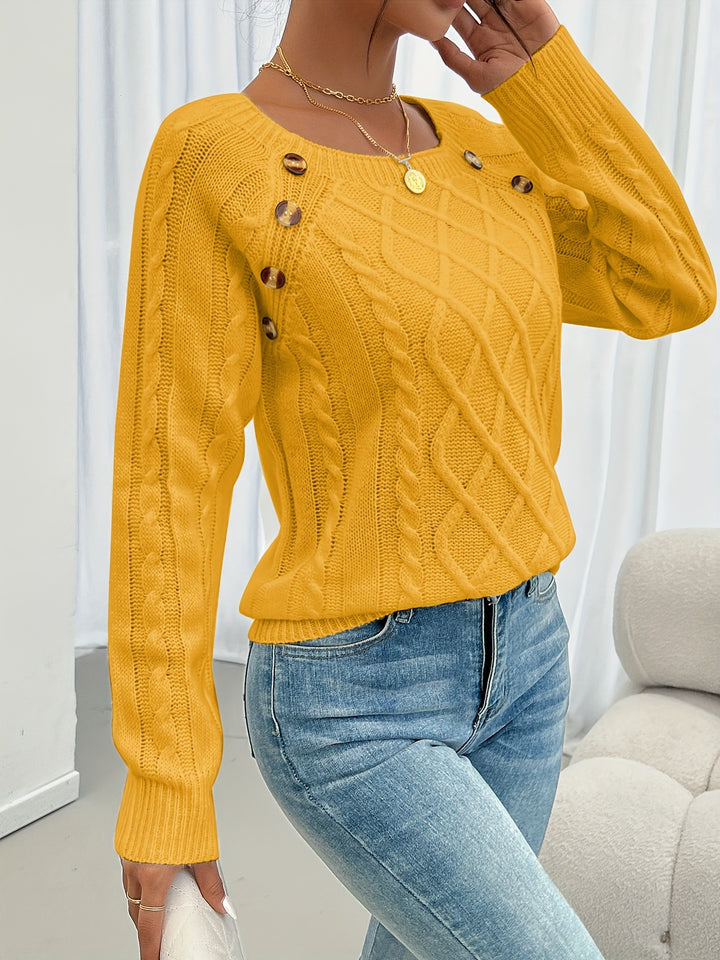 Margaux | Pull Torsadé à Boutons