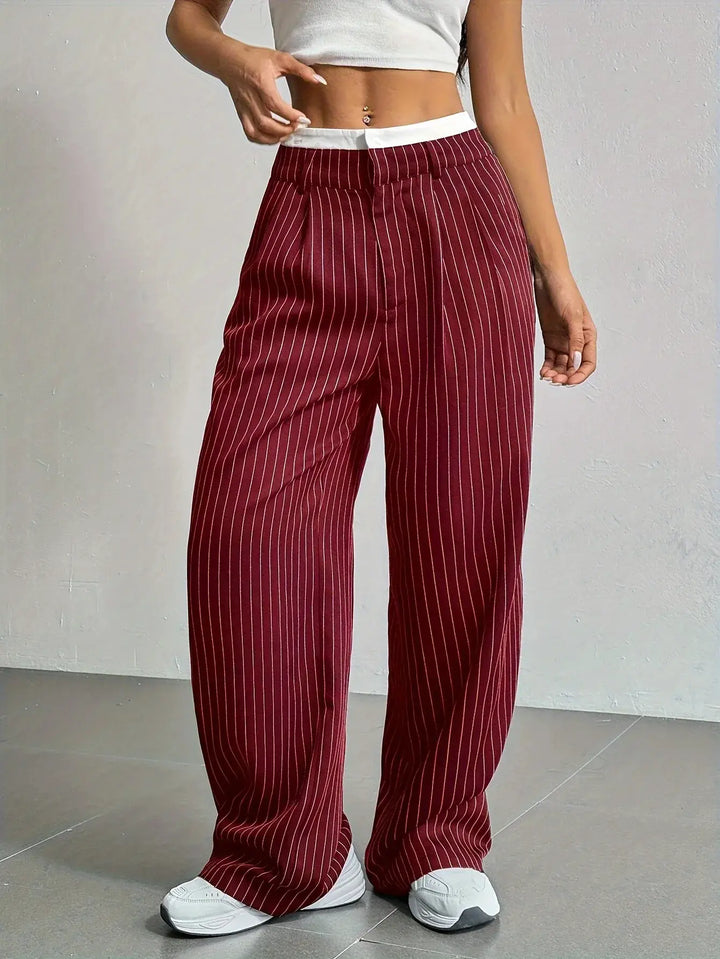 Odette | Pantalon Large à Fines Rayures