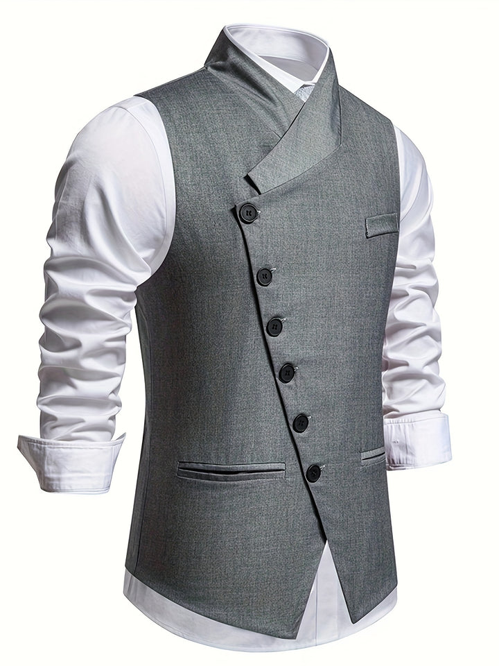 Vincent | Gilet Élégant à Boutonnage Asymétrique