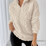 Ophélie | Pull col zippé texturé et douillet