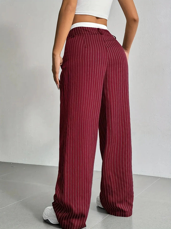 Odette | Pantalon Large à Fines Rayures