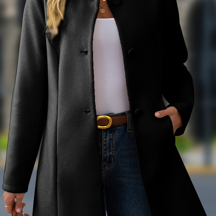 Agnès | Manteau Élégant Mi-Long à Col Montant