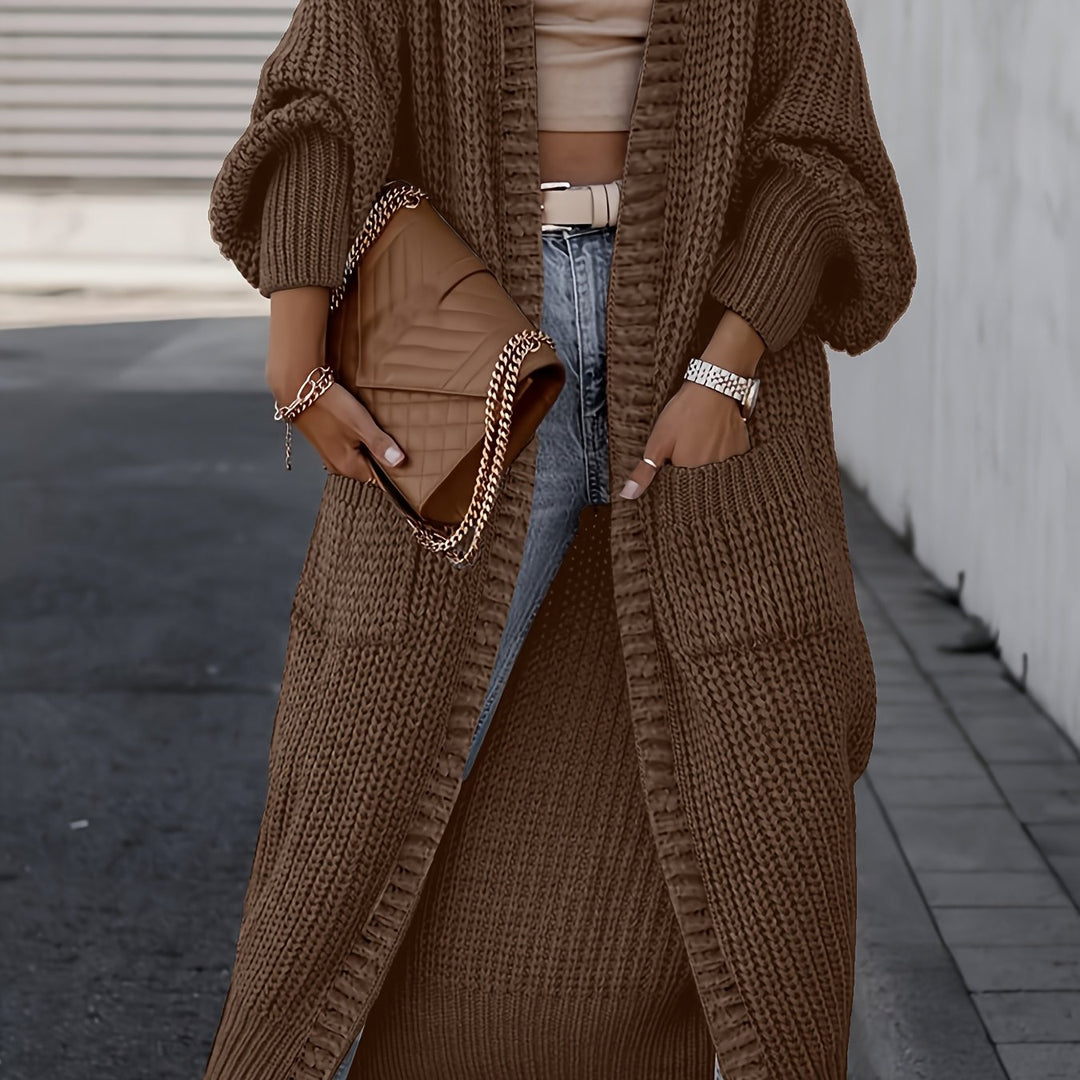 Yvette | Gilet Long Côtelé à Poches