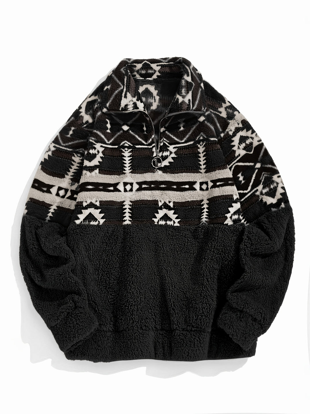 Léonie | Sweat Chaleureux à Demi-Zip et Motif Géométrique