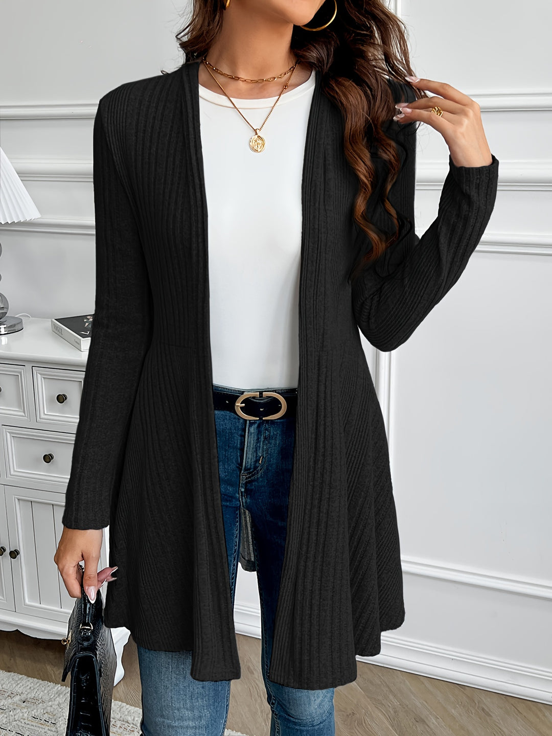 Valentine | Gilet Long Nervuré