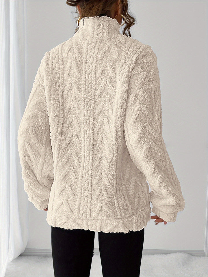 Ophélie | Pull col zippé texturé et douillet