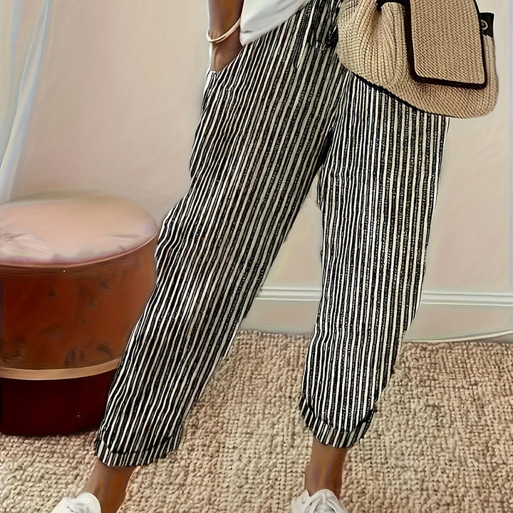 Roseline | Pantalon Fluide à Rayures