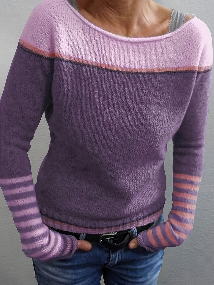 Amandine | Pull Color-Block à Manches Longues
