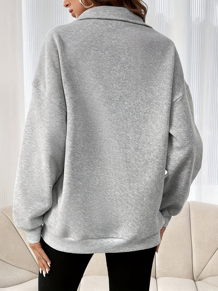 Ludivine | Sweat Décontracté à Col Zippé