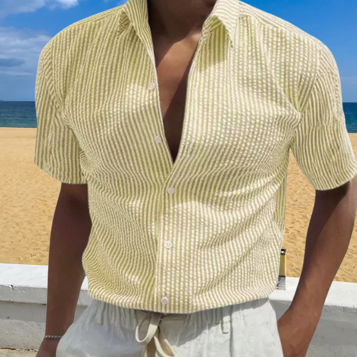 Pascal | Chemise d'Été à Rayures Manches Courtes