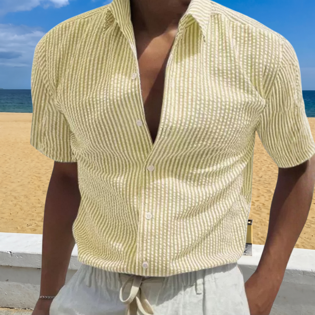 Pascal | Chemise d'Été à Rayures Manches Courtes