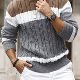 Aurélien | Pull Maille Torsadée Colorblock
