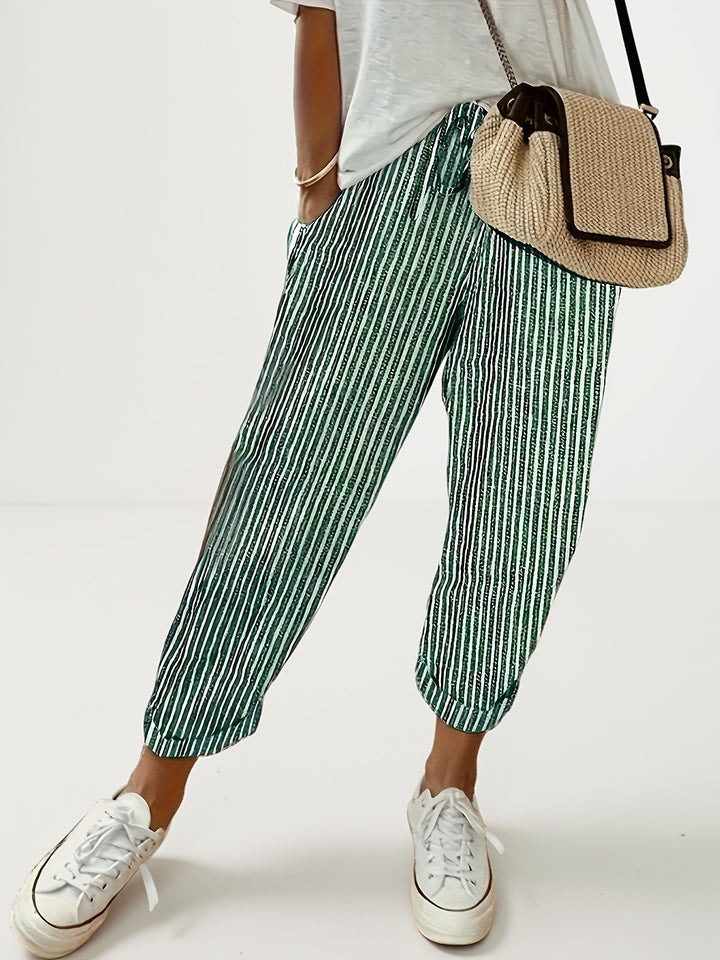 Roseline | Pantalon Fluide à Rayures