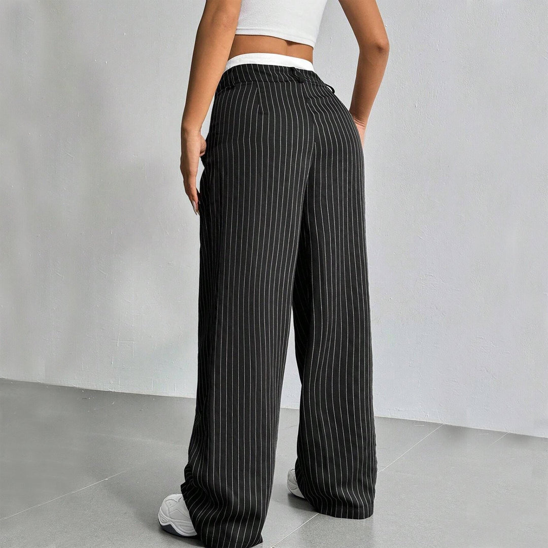 Odette | Pantalon Large à Fines Rayures