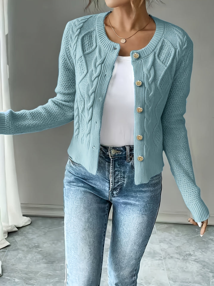 Ariane | Gilet Torsadé à Boutons Dorés