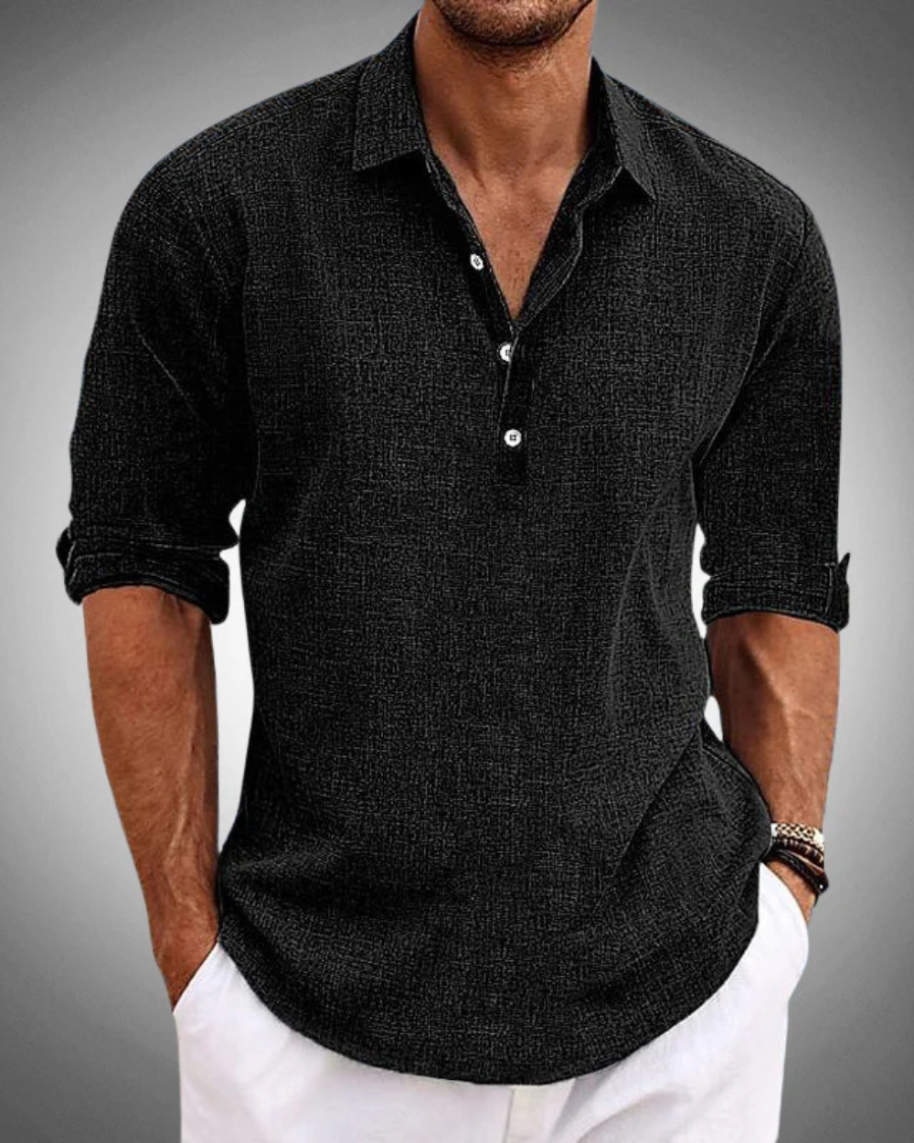 Étienne | Chemise Décontractée à Col Ouvert