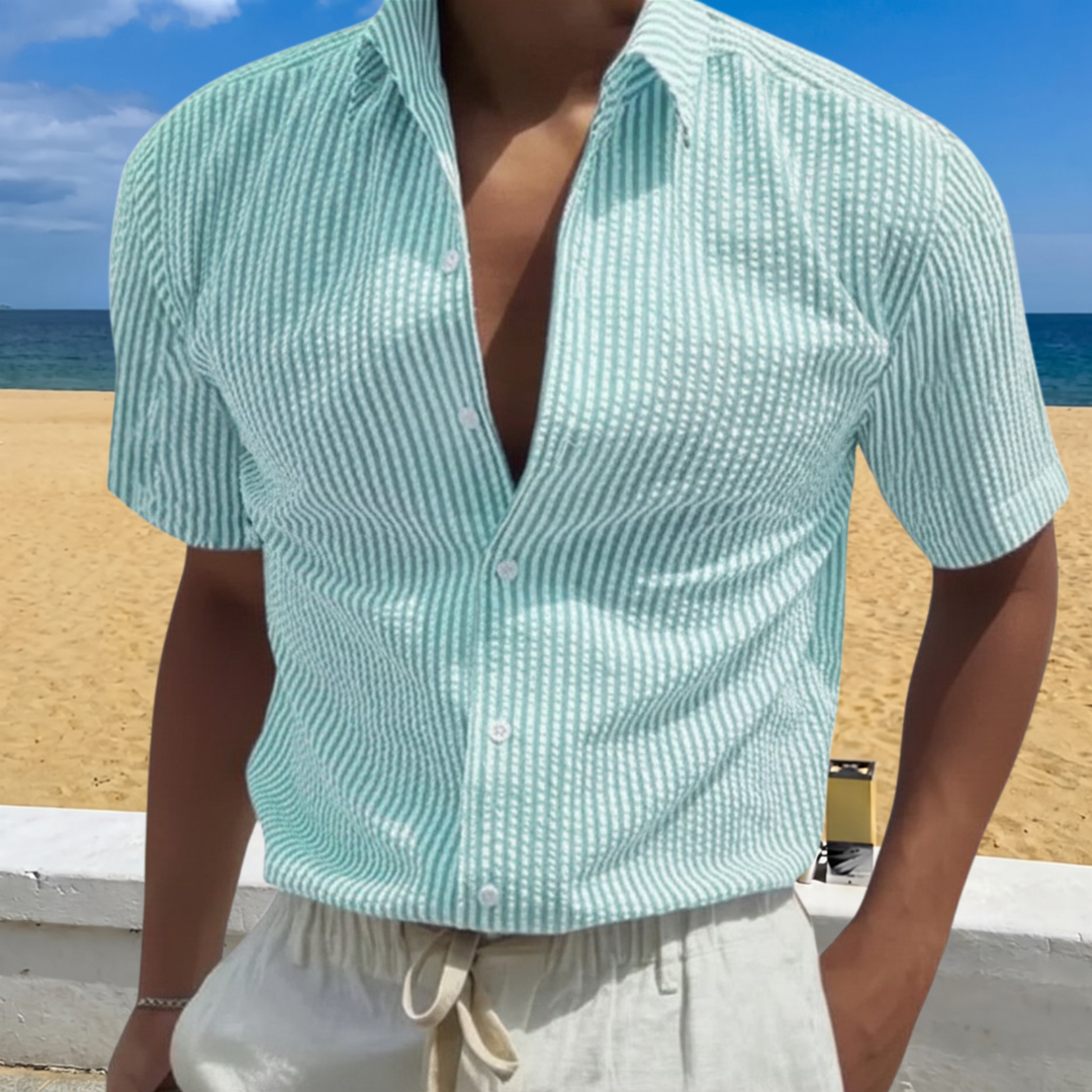 Pascal | Chemise d'Été à Rayures Manches Courtes