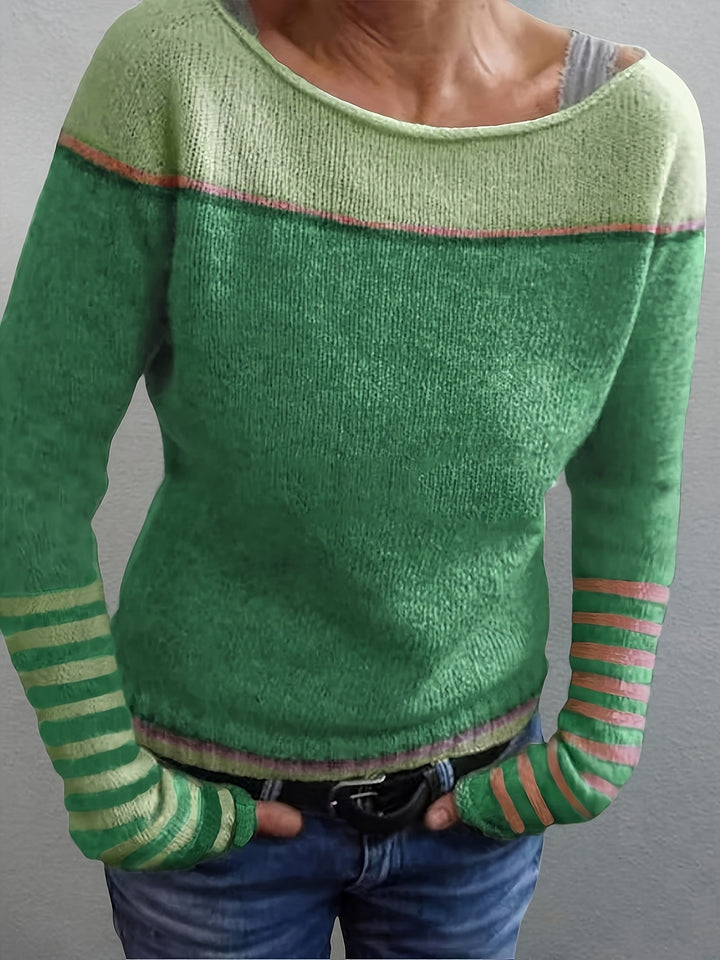 Amandine | Pull Color-Block à Manches Longues