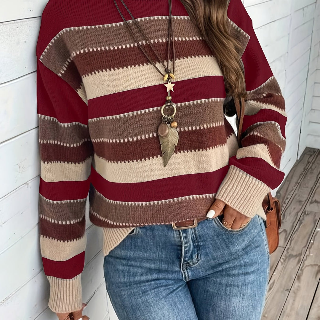 Béatrice | Pull Rayé Col Rond Coupe Ample