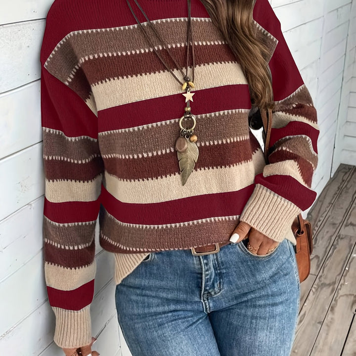 Béatrice | Pull Rayé Col Rond Coupe Ample