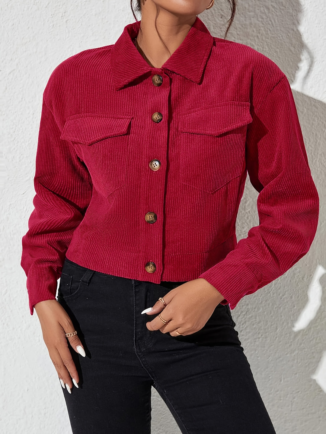 Léa | Veste Courte Boutonnée à Col