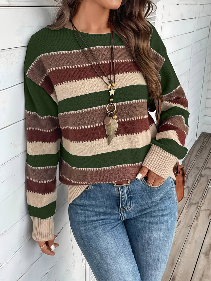 Béatrice | Pull Rayé Col Rond Coupe Ample
