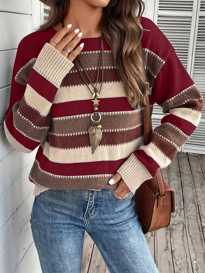 Béatrice | Pull Rayé Col Rond Coupe Ample